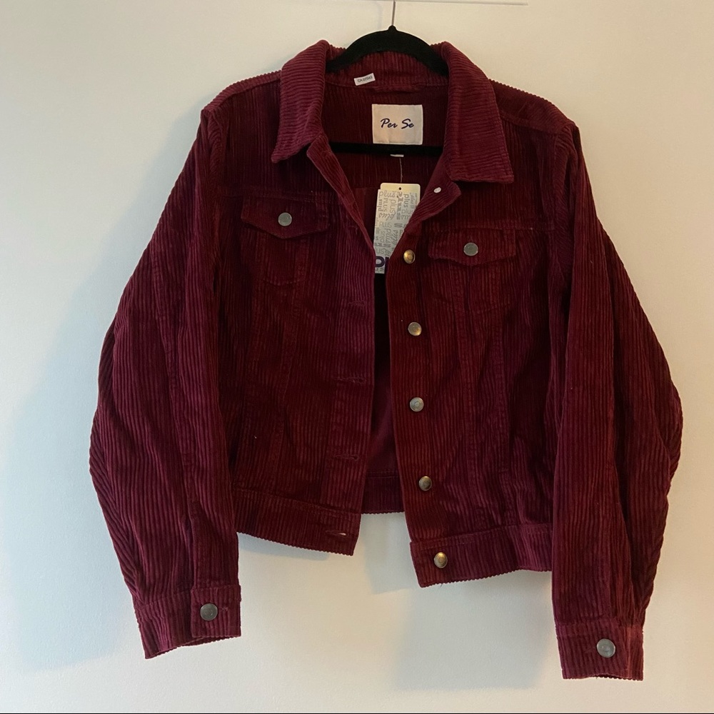 Corduroy Jacket Burgundy 1X